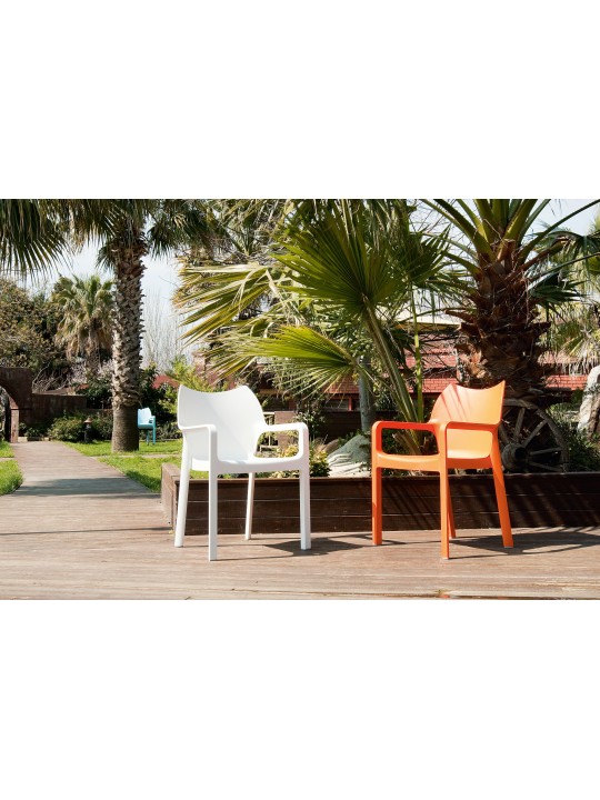 Sæt med 4 stole Diva, orange