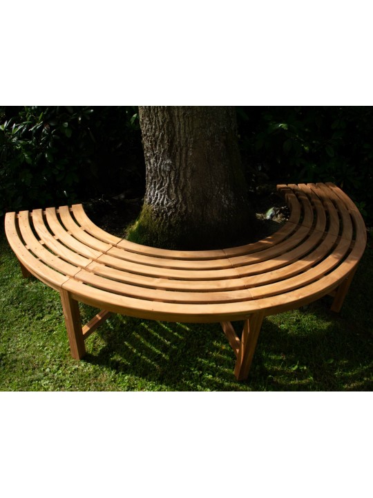 Træbænk Han 200 cm halvcirkelformet UDEN ryglæn, teak Træbænk Han 200 cm halvcirkelformet UDEN ryglæn, teak