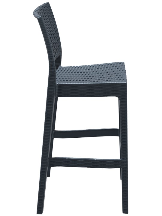 Sæt med 4 barstole Jamaica, mørkegrå