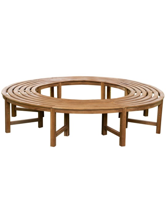 Træbænk Nila 200 cm rund UDEN ryglæn, brun