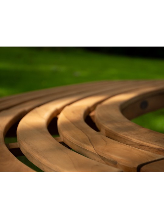 Træbænk Nila 200 cm rund UDEN ryglæn, brun