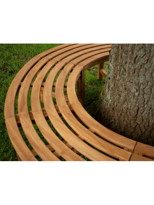 Træbænk Nila 200 cm rund UDEN ryglæn, brun