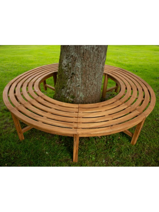 Træbænk Nila 200 cm rund UDEN ryglæn, brun