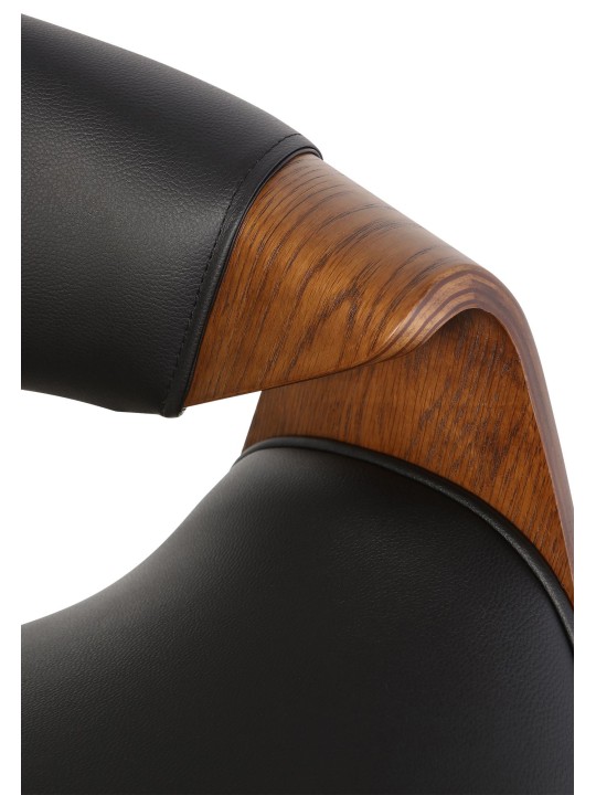 Spisestuestol Foley eg i imiteret læder, sort