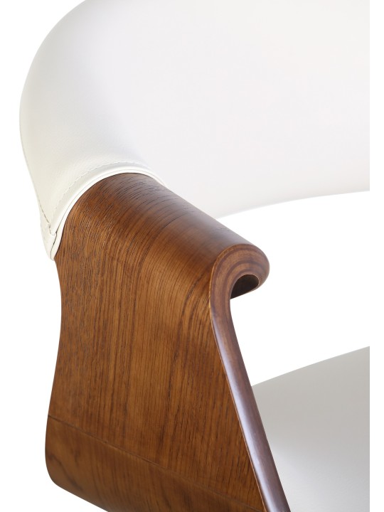 Spisestuestol Foley imiteret læder eg, creme