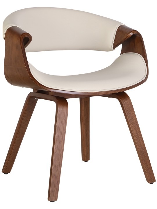 Spisestuestol Foley imiteret læder eg, creme