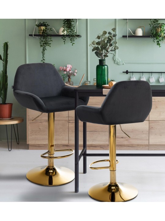 Barstol Braga Gold Velvet, sort Barstol Braga Gold Velvet, sort