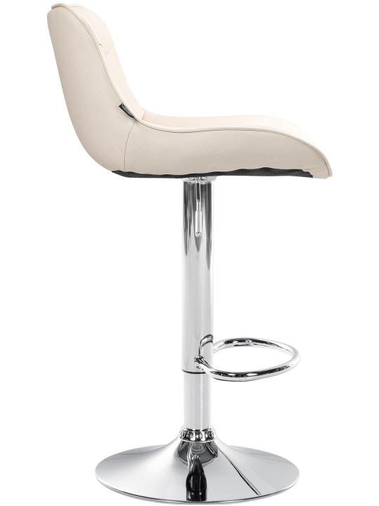 Sæt med 2 barstole Vonore imiteret læder krom, creme Sæt med 2 barstole Vonore imiteret læder krom, creme