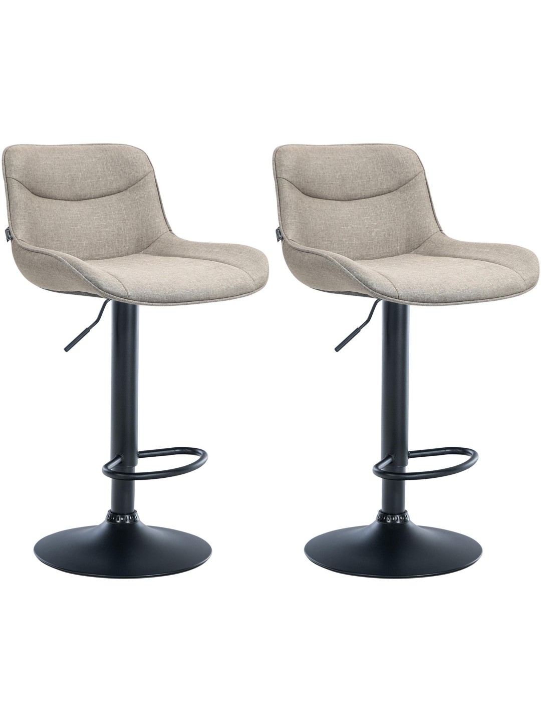 Sæt med 2 barstole Vonore stof, taupe