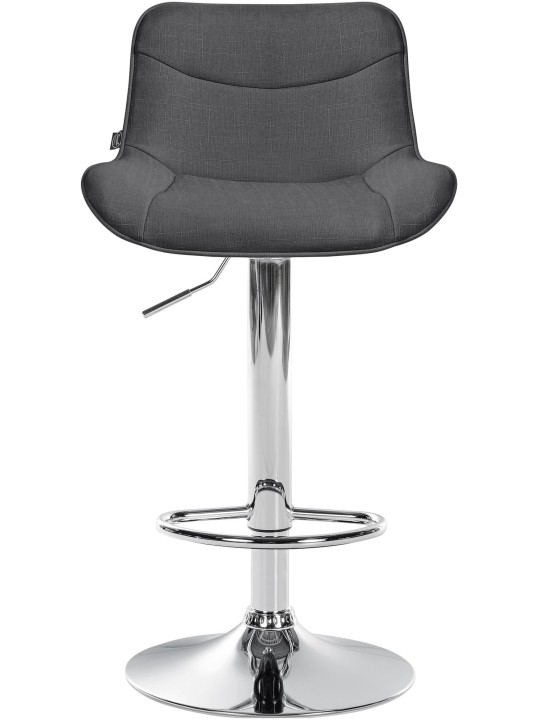 Sæt med 2 barstole Vonore stof krom, mørkegrå