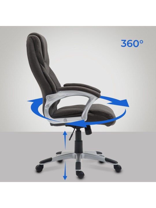 Kontorstol Texas V2 stof, mørkegrå