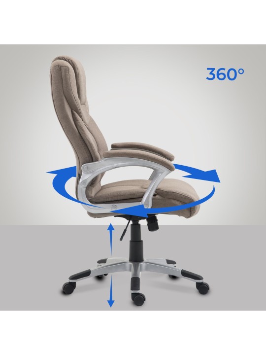 Kontorstol Texas V2 stof, taupe