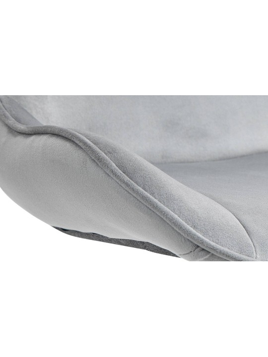 Sæt med 2 barstole Vonore fløjlskrom, grå