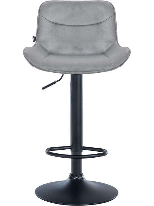 Sæt med 2 barstole Vonore velvet, grå