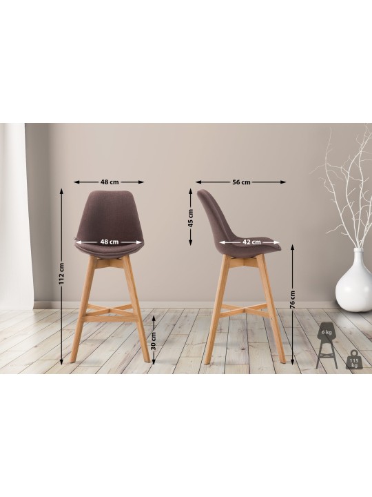 Barstol Cannes stof Natura, brun Barstol Cannes stof Natura, brun