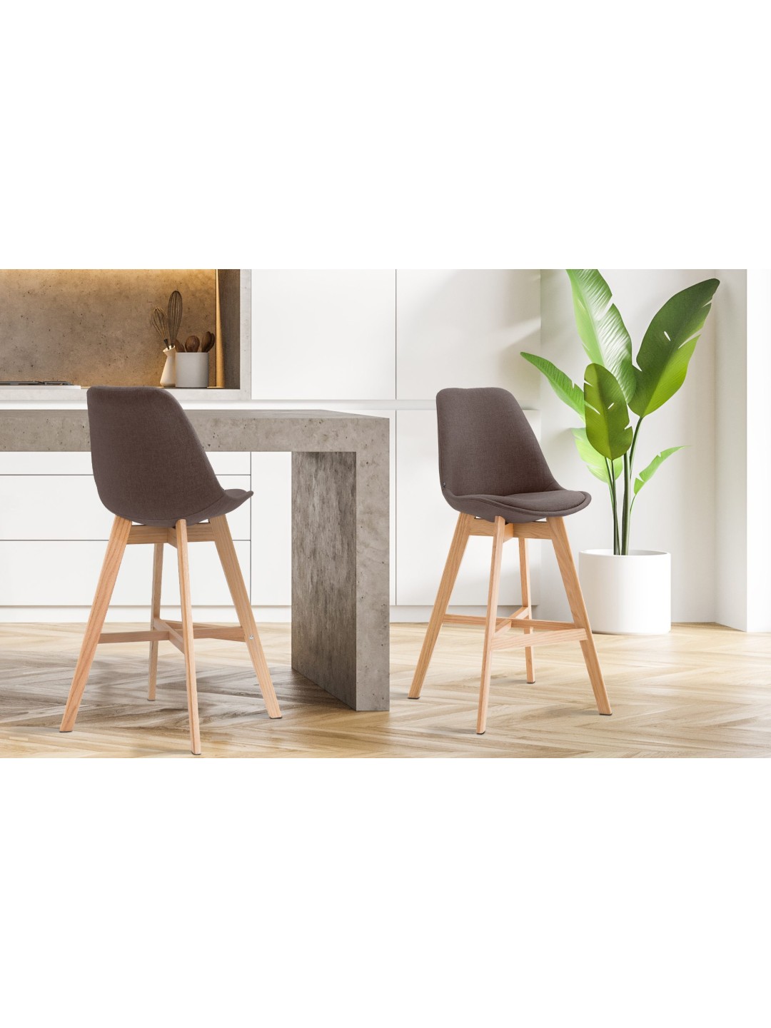 Barstol Cannes stof Natura, brun