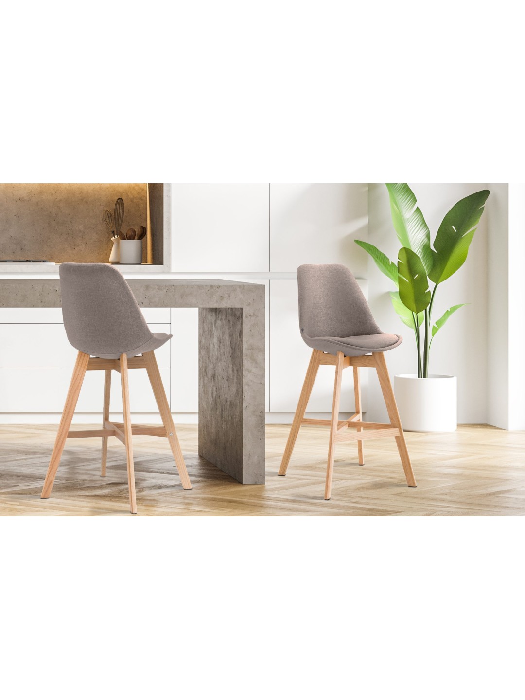 Barstol Cannes stof Natura, taupe