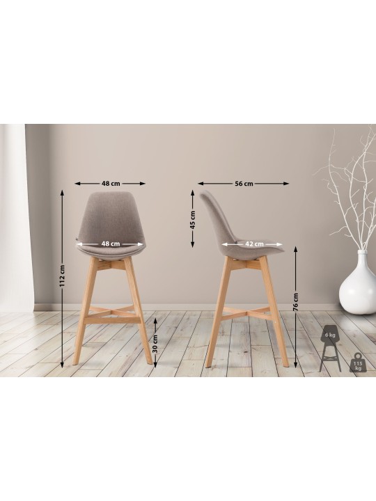 Barstol Cannes stof Natura, taupe Barstol Cannes stof Natura, taupe