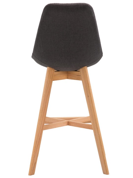 Sæt med 2 barstole Cannes stof natur, mørkegrå