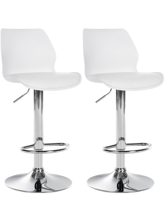 Sæt med 2 barstole Gilbert plastic, hvid