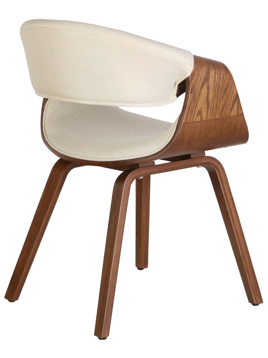 Sæt med 2 spisestuestole Foley stof, eg/creme