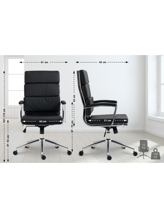 Kontorstol Cleveland imiteret læder, sort Kontorstol Cleveland imiteret læder, sort