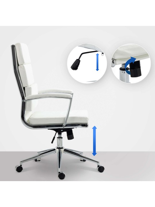 Kontorstol Cleveland imiteret læder, hvid Kontorstol Cleveland imiteret læder, hvid