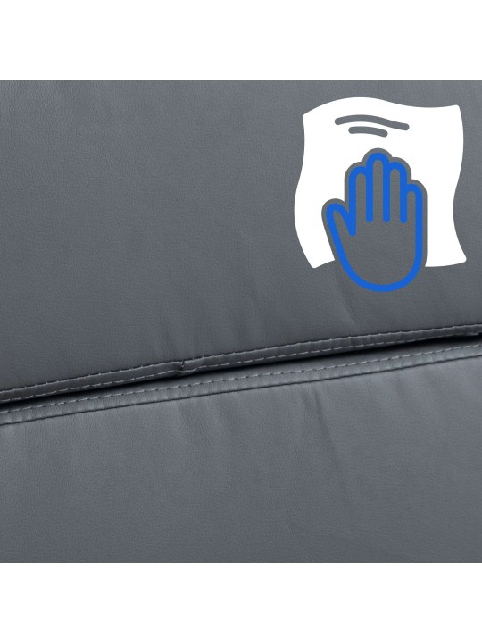 Kontorstol Cleveland imiteret læder, grå