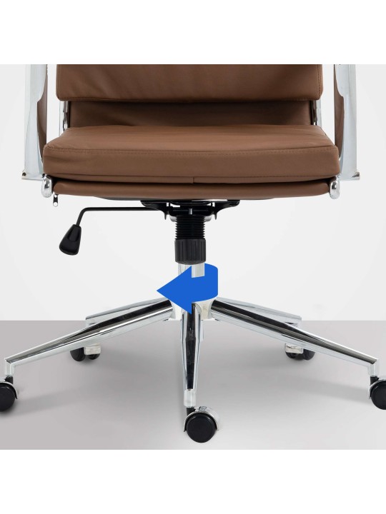 Kontorstol Cleveland imiteret læder, lysebrun