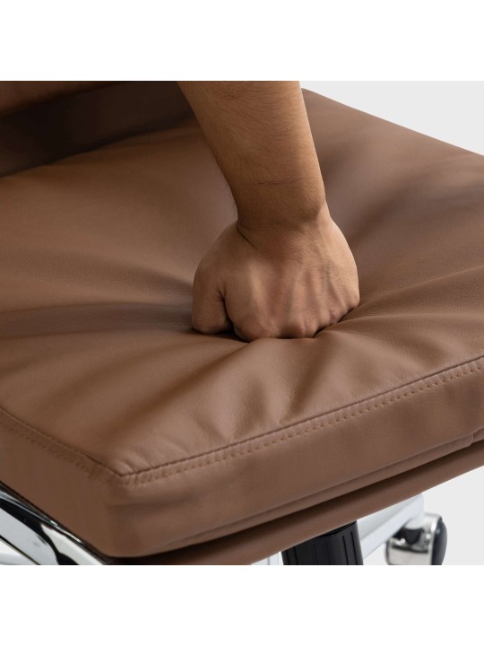 Kontorstol Cleveland imiteret læder, lysebrun