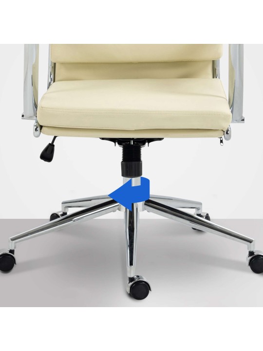 Kontorstol Cleveland imiteret læder, creme Kontorstol Cleveland imiteret læder, creme