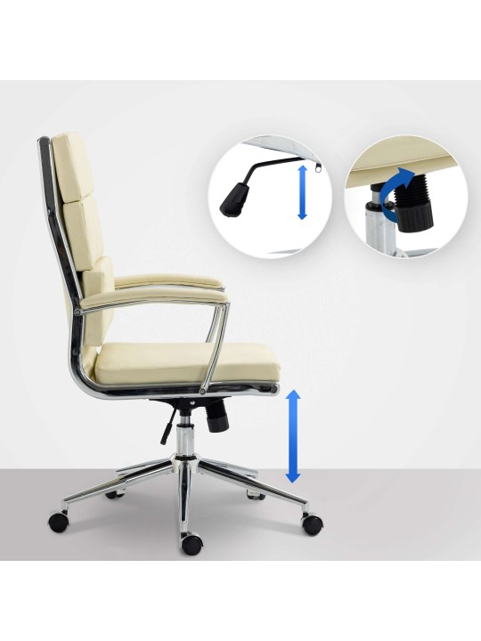 Kontorstol Cleveland imiteret læder, creme Kontorstol Cleveland imiteret læder, creme