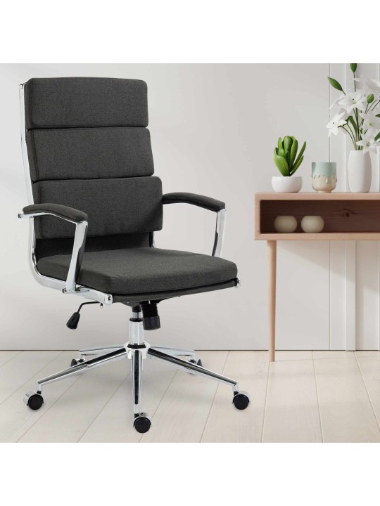 Kontorstol Cleveland stof, mørkegrå