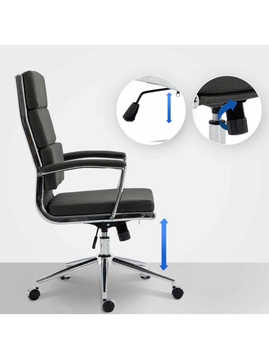 Kontorstol Cleveland stof, mørkegrå