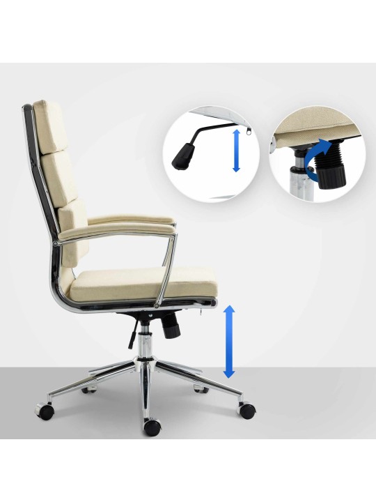 Kontorstol Cleveland stof, creme