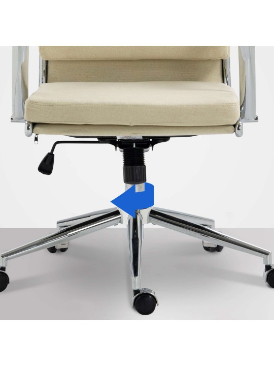 Kontorstol Cleveland stof, creme