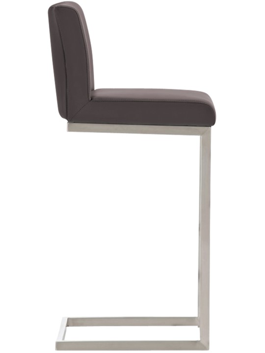 Sæt med 2 barstole Paros imiteret læder, brun