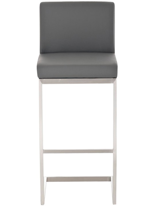 Sæt med 2 barstole Paros imiteret læder, grå