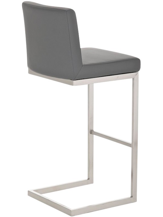 Sæt med 2 barstole Paros imiteret læder, grå