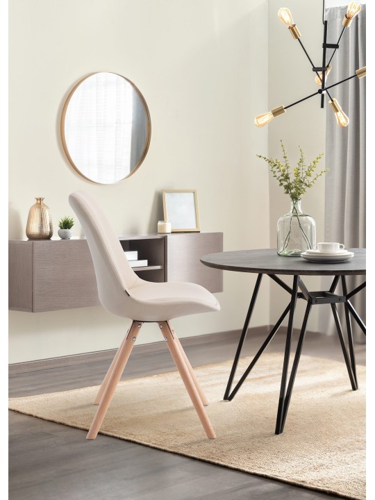 Besøgsstol Laval Natura rund, creme