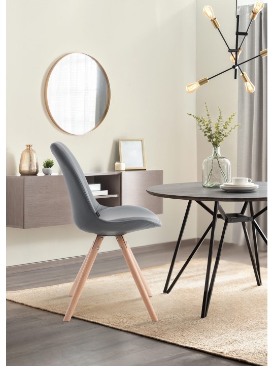 Besøgsstol Laval Natura rund, grå