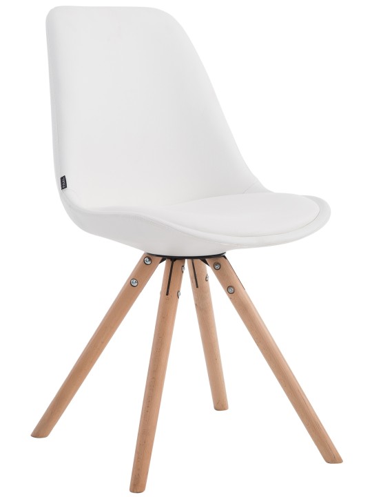 Besøgsstol Laval Natura rund, hvid