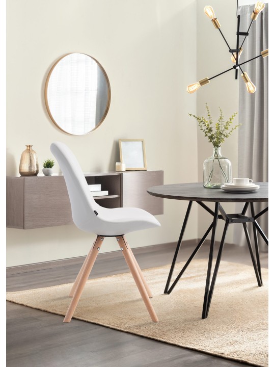 Besøgsstol Laval Natura rund, hvid