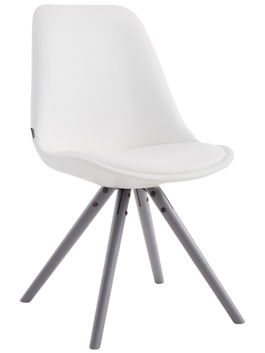Besøgsstol Laval rund grå, hvid