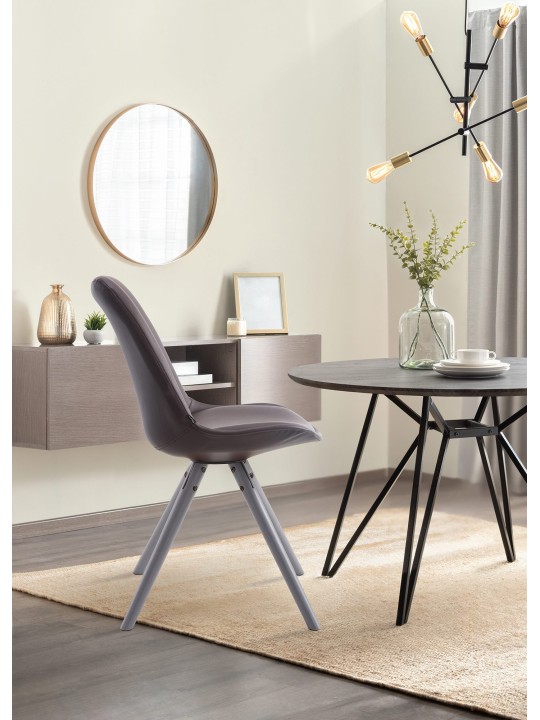 Besøgsstol Laval rund grå, brun Besøgsstol Laval rund grå, brun