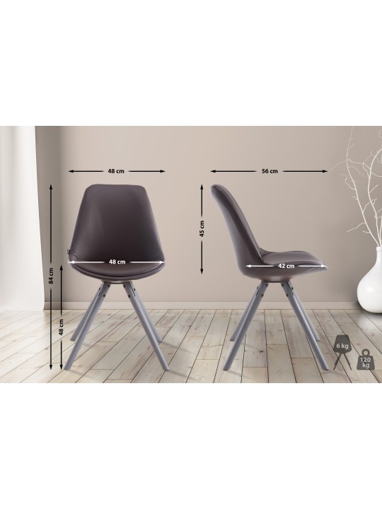 Besøgsstol Laval rund grå, brun Besøgsstol Laval rund grå, brun