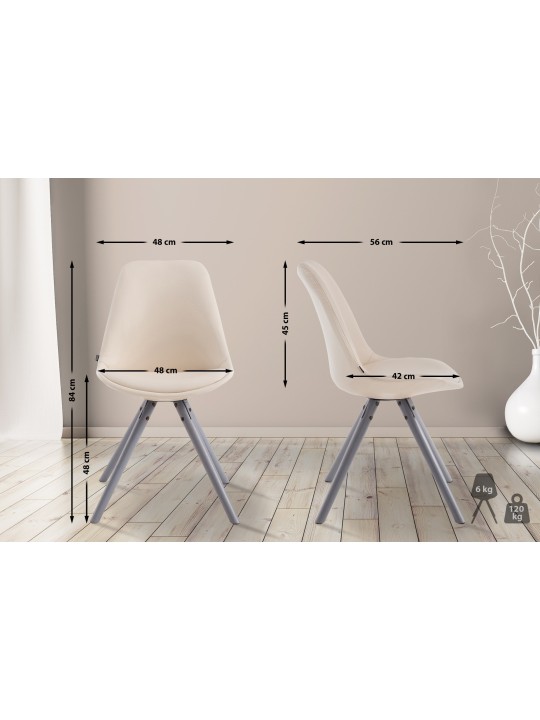 Besøgsstol Laval rund grå, creme Besøgsstol Laval rund grå, creme