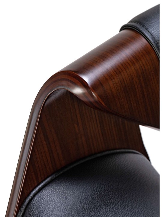 Sæt med 2 barstole Foley imiteret læder, valnød/sort