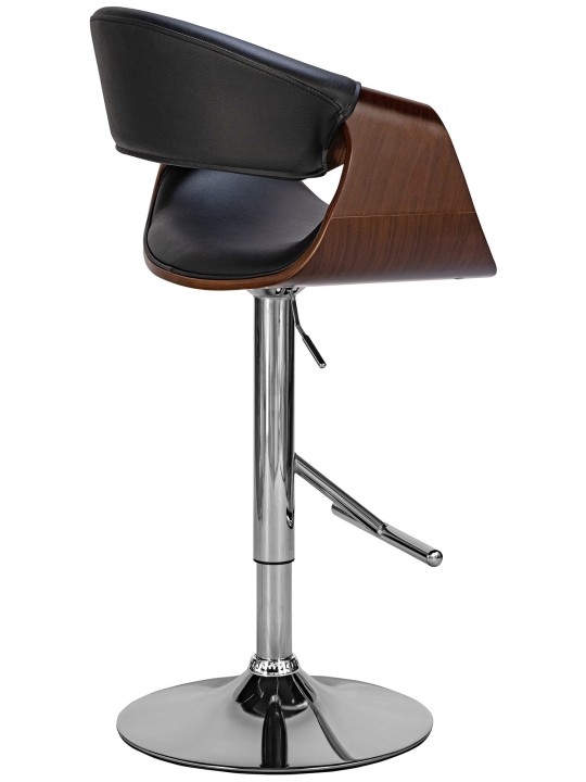 Sæt med 2 barstole Foley imiteret læder, valnød/sort