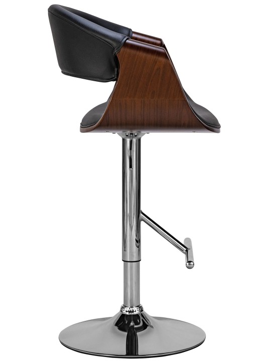 Sæt med 2 barstole Foley imiteret læder, valnød/sort